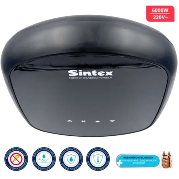 Aquecedor Elétrico de Água Genius Touch Black Piano 220V – Sintex