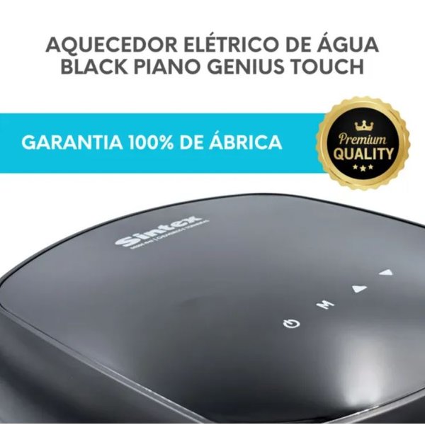 Aquecedor Elétrico de Água Genius Touch Black Piano 220V – Sintex